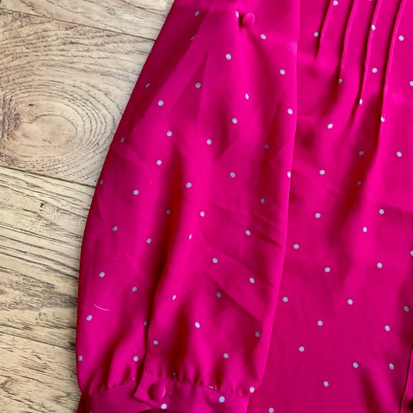 Banana Republic Fuchsia Pink Polka Dot Blouse - Picture 3 of 5
